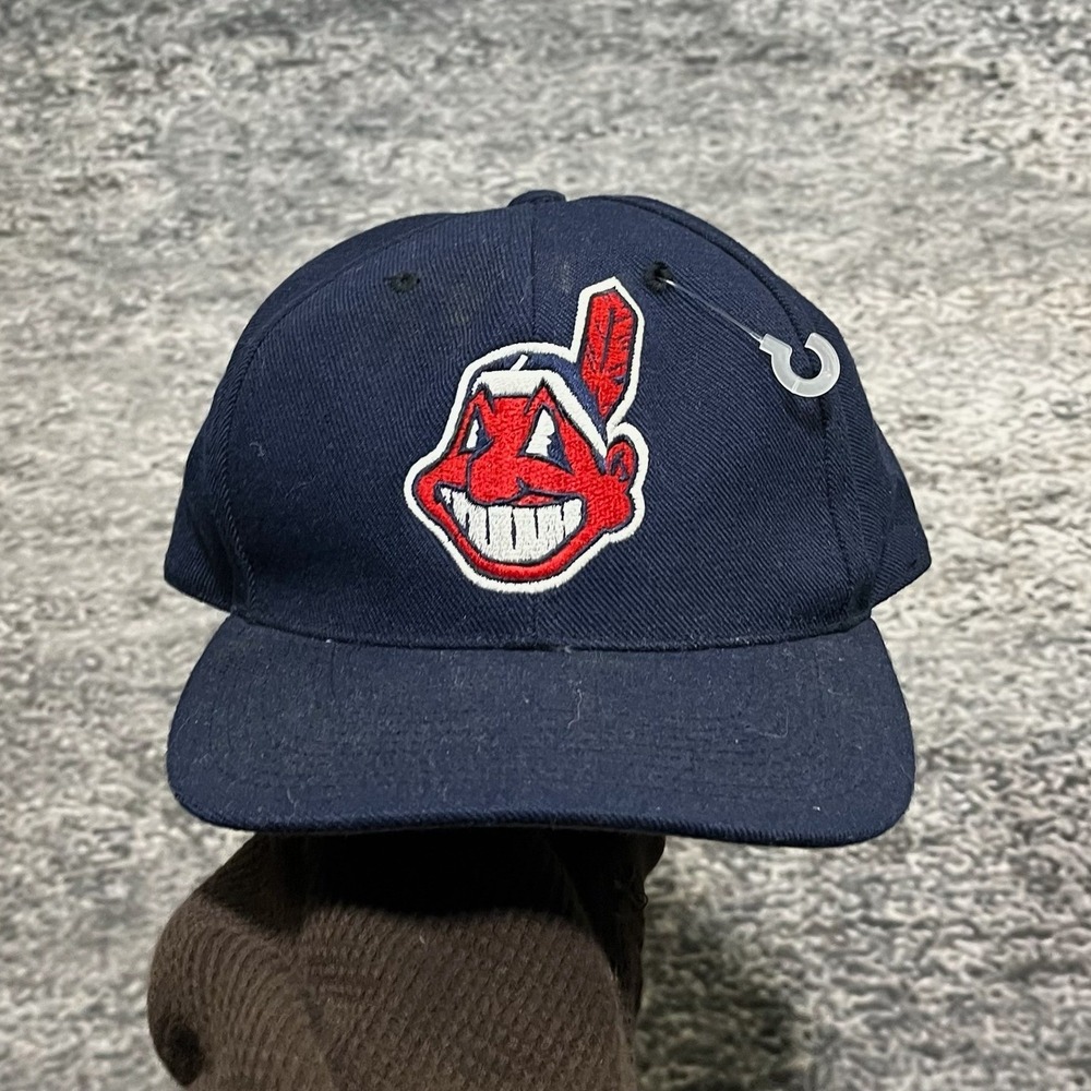 Vintage Cleveland Indians‎ Sports Specialties Fitted Hat 7 1/4 Blue 90s Wool Cap